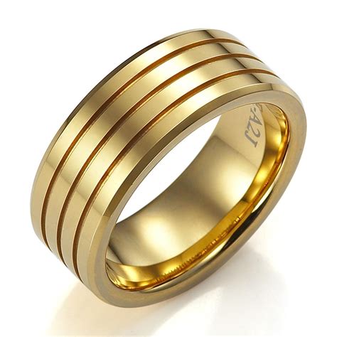 inexpensive men's gold wedding bands.